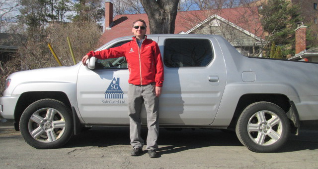 Sam Lorefice RHI beside the Safeguard inspection vehicle